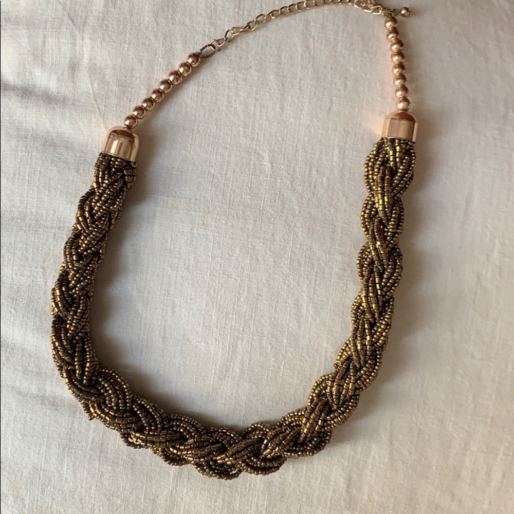 Chunky Gold Knot Braid Necklace